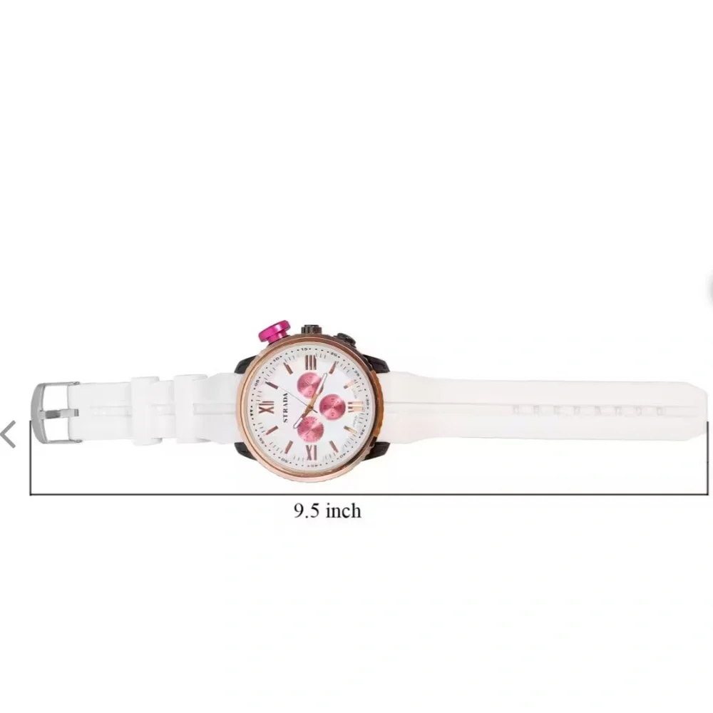 Strada Japanese Movement Peach false Button Dial Watch